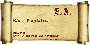 Rácz Magdolna névjegykártya